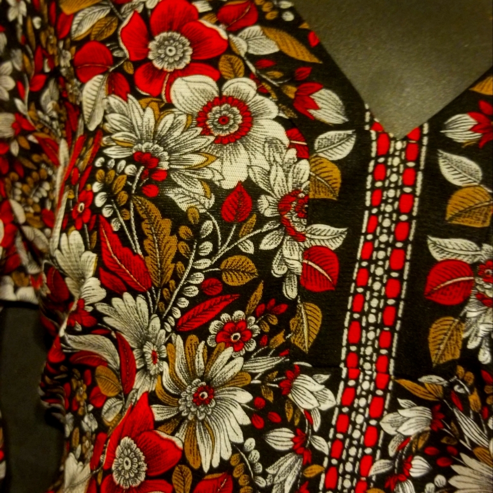 INC black and red floral top